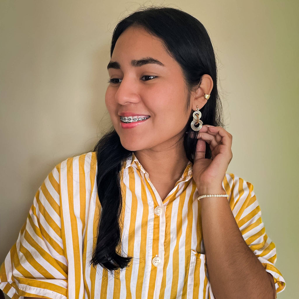 Earrings - Circular Ripples - Gold