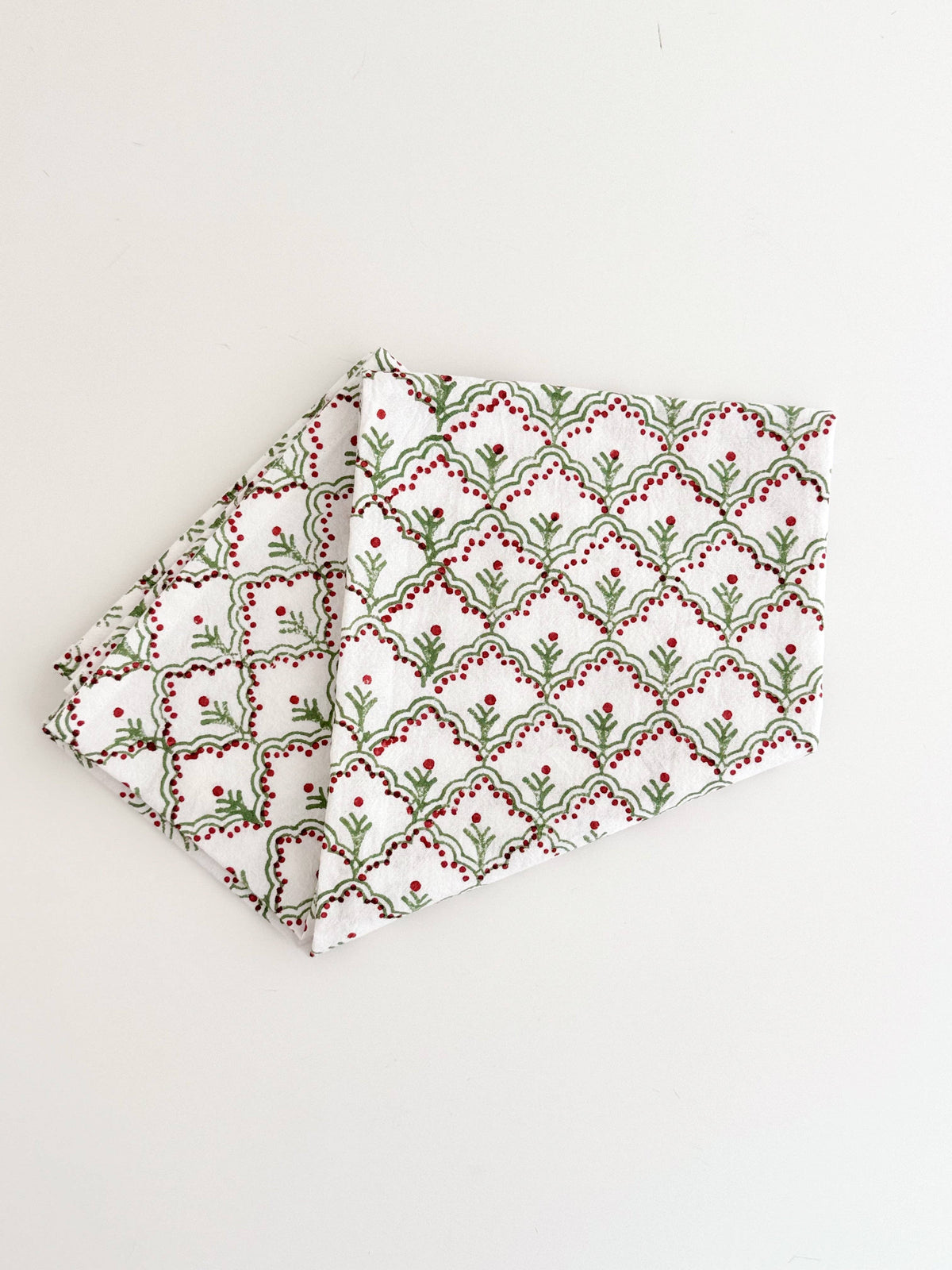 Tea Towel - Jaipur, Sage & Red