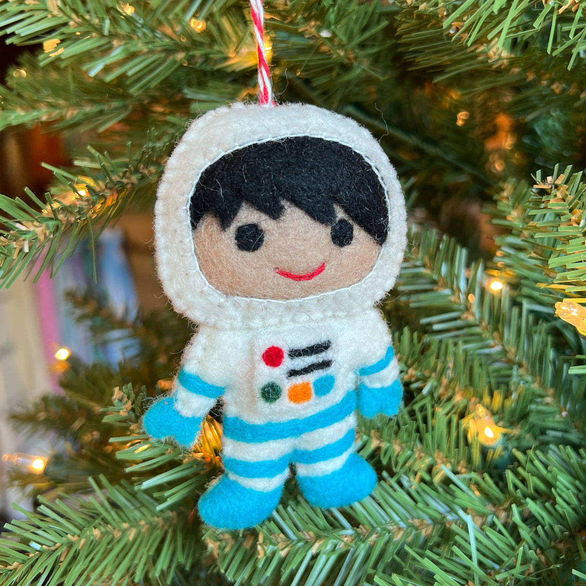 Ornament - Kid Astronaut - Blue Boy - Felted Wool