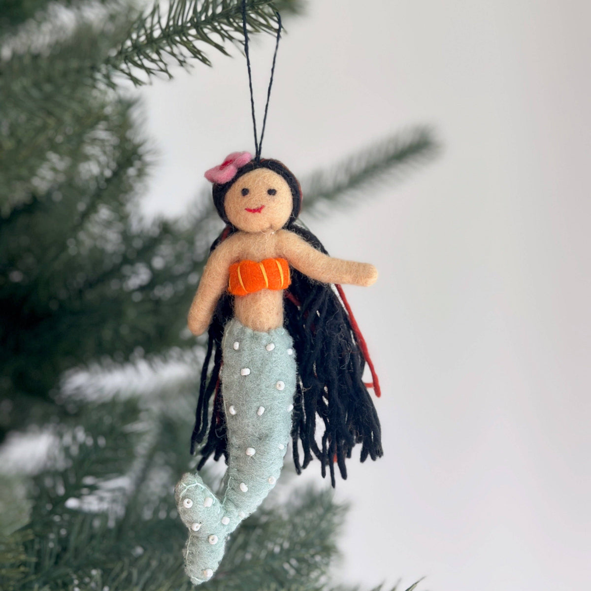 Ornament - Silk Sea Mermaid with Mint Tail