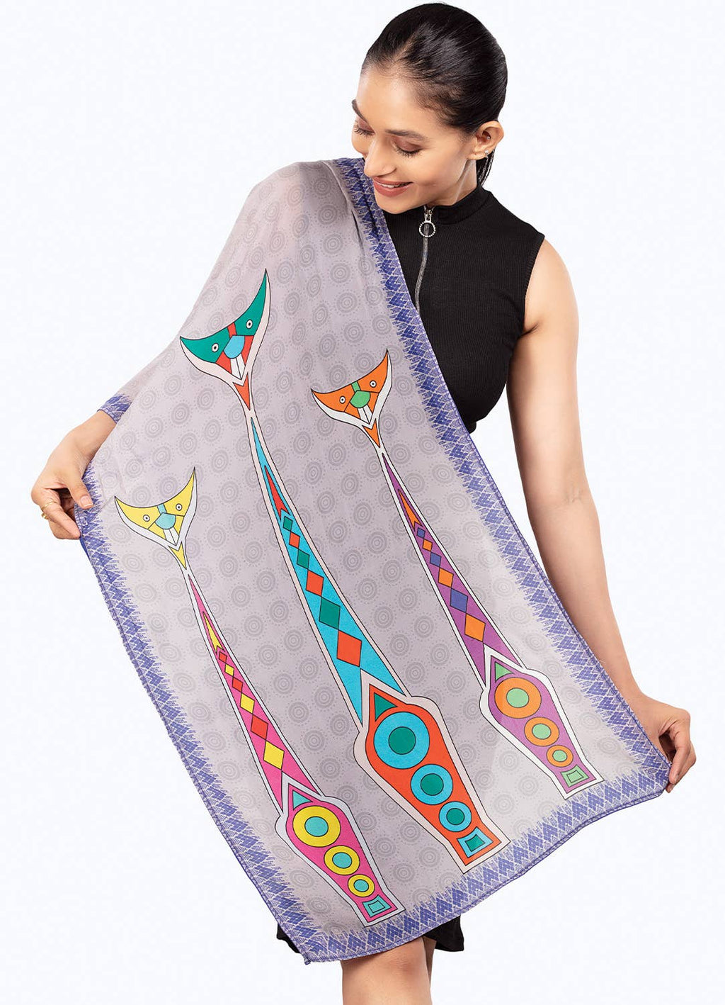 Scarf - Folk Art Cat