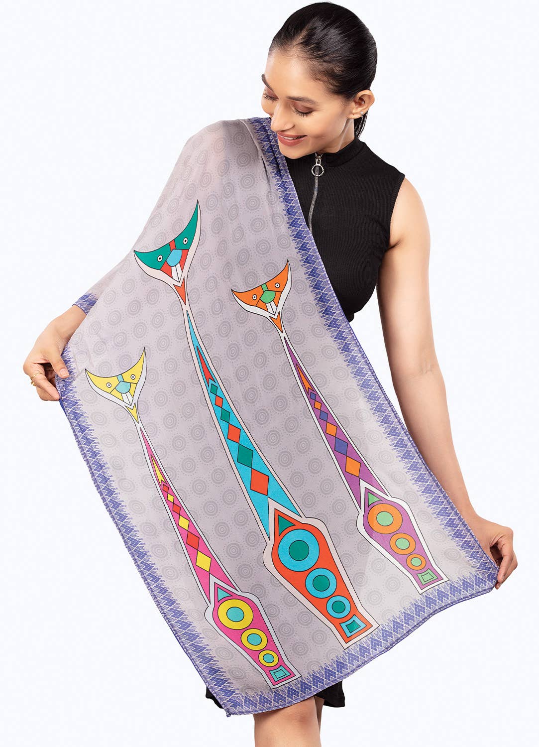 Scarf - Folk Art Cat