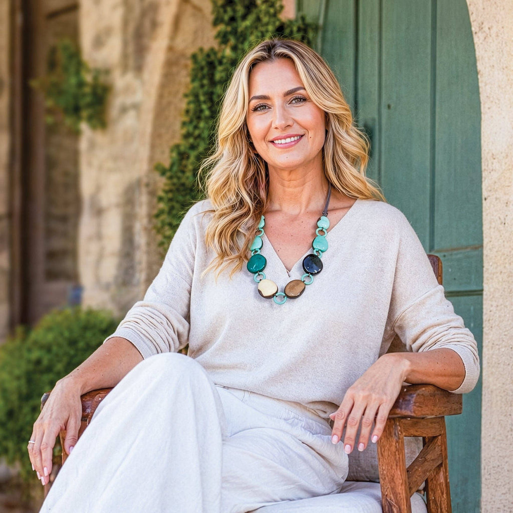 Tagua Senna Necklace: Multi Color