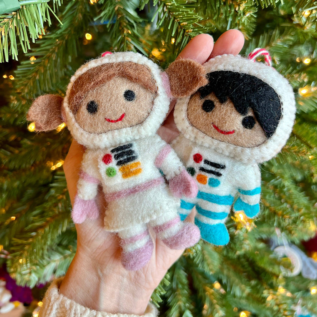 Ornament - Kid Astronaut - Blue Boy - Felted Wool