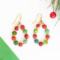 Earrings-Kantha Holiday Teardrop