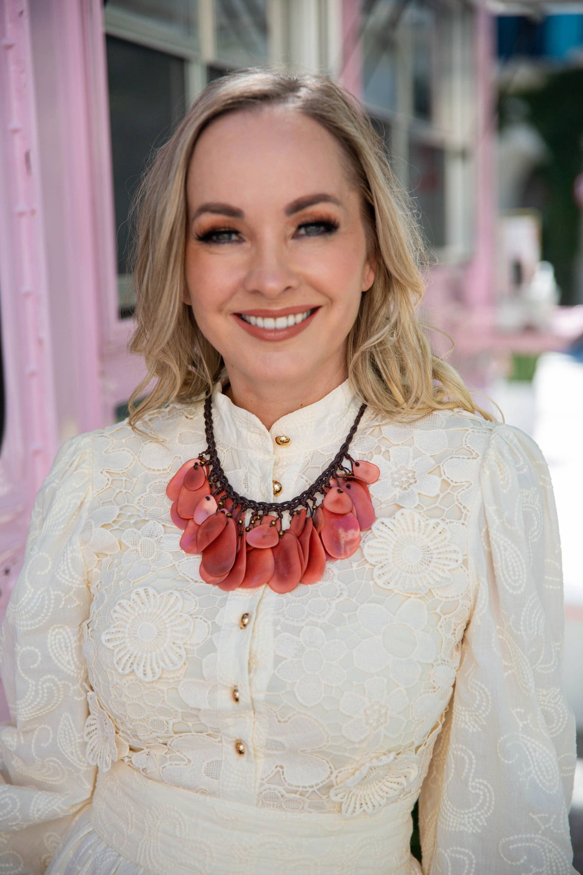 Tagua Holly Necklace: Multi