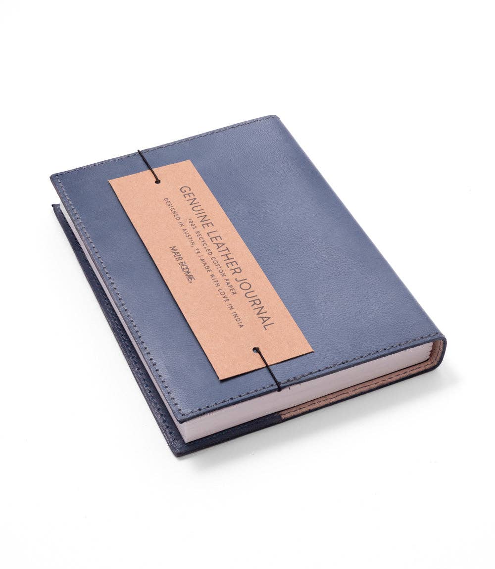 Journal - Embossed Blue Leather Floral