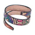 Leather Geometric Spiral Ring - Adjustable