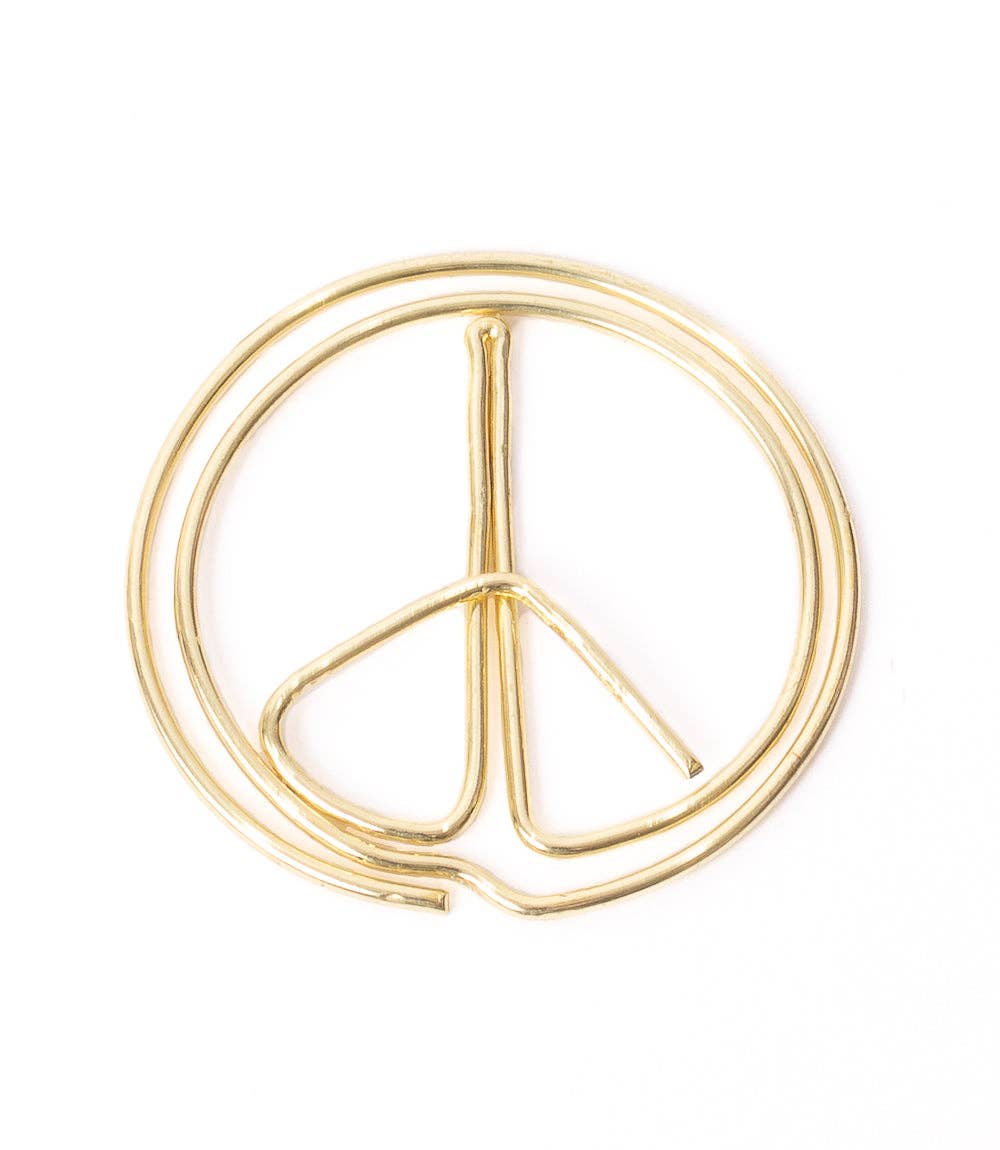 Bookmark - Gold Wire Kitaab Peace Sign