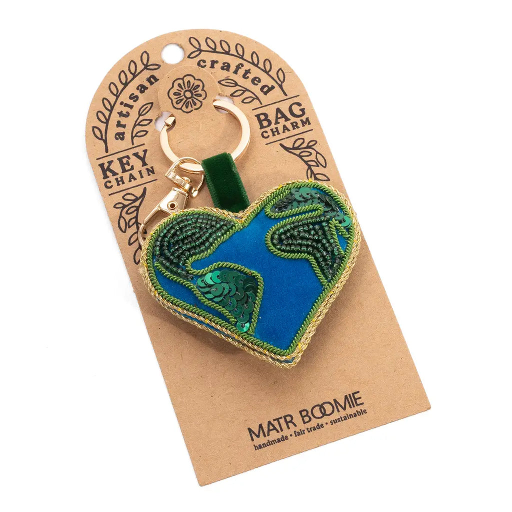 Bag Charm Keychain - Raksha Heart Earth