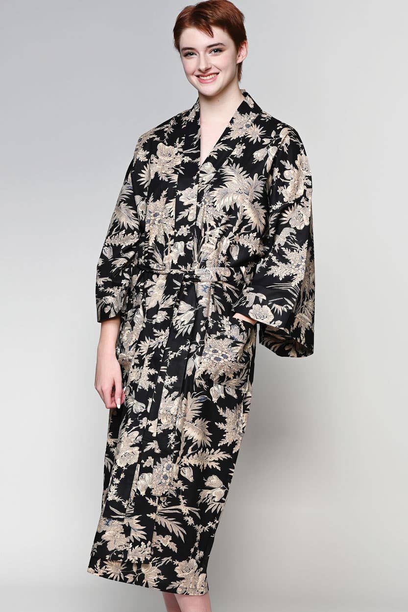 Rani Kimono Robes: Black & Gold