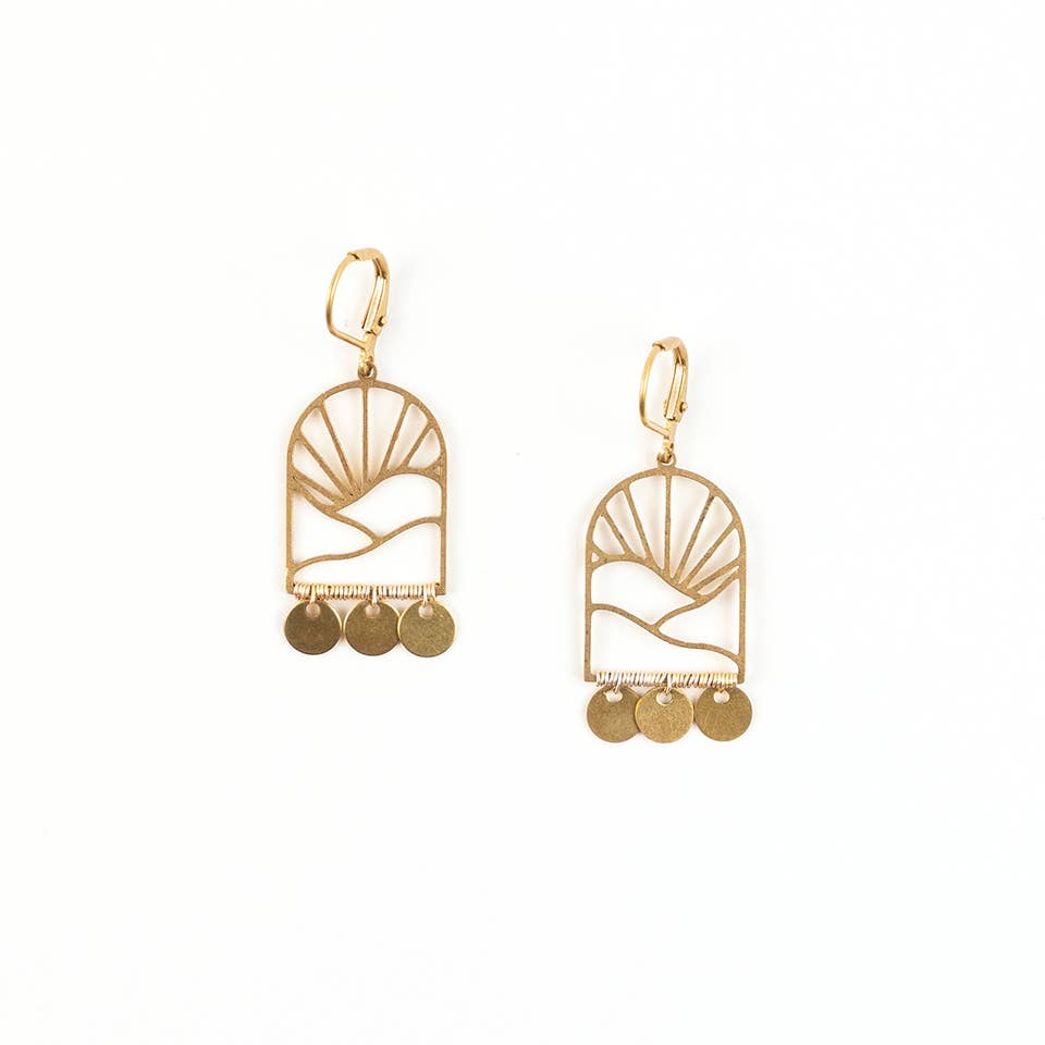 Brass Sunrise Earrings | Trade Routes Collective | Winter Park, FL | Fair tRade