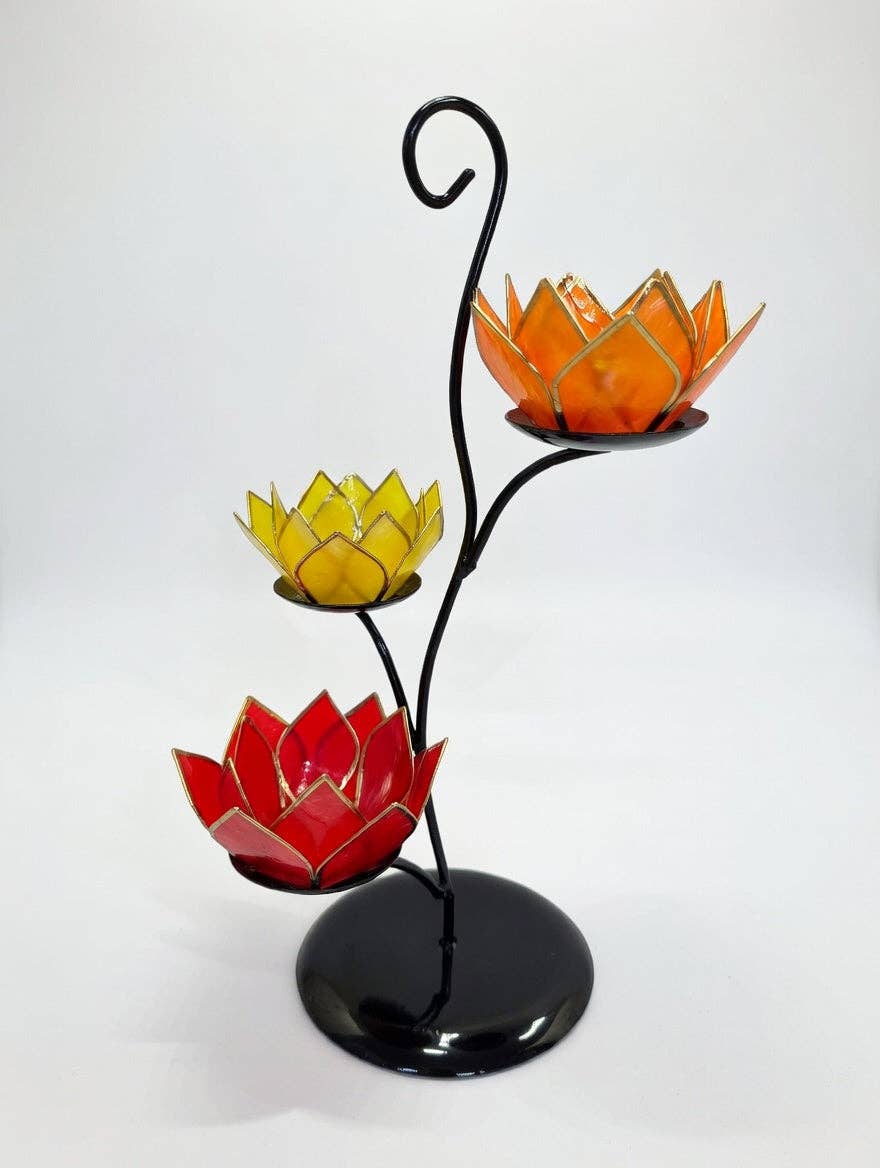 Capiz Lotus Flower Candleholder Stand | Trade Routes Collective | Winter Park, FL | Fair Trade