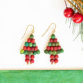Christmas Tree Kantha Earrings | Trade Routes Collective | Fair Trade | Winter Park, FL