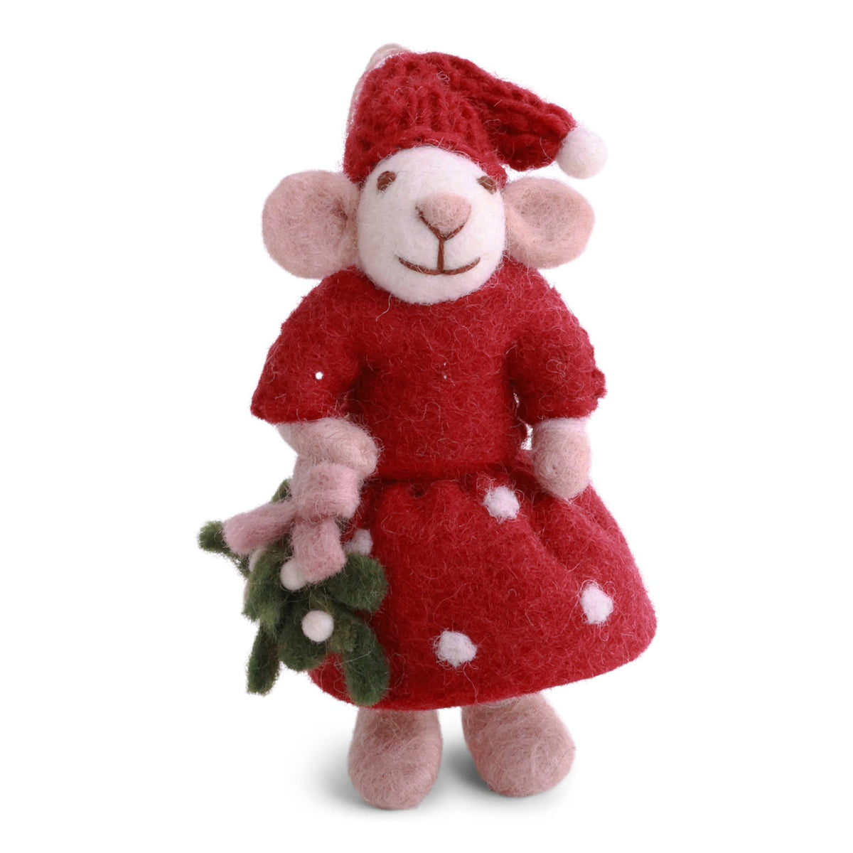 Girl Mouse Ornament with mistletoe | Trade Routes Collective | Winter Park, FL | Fair Trade