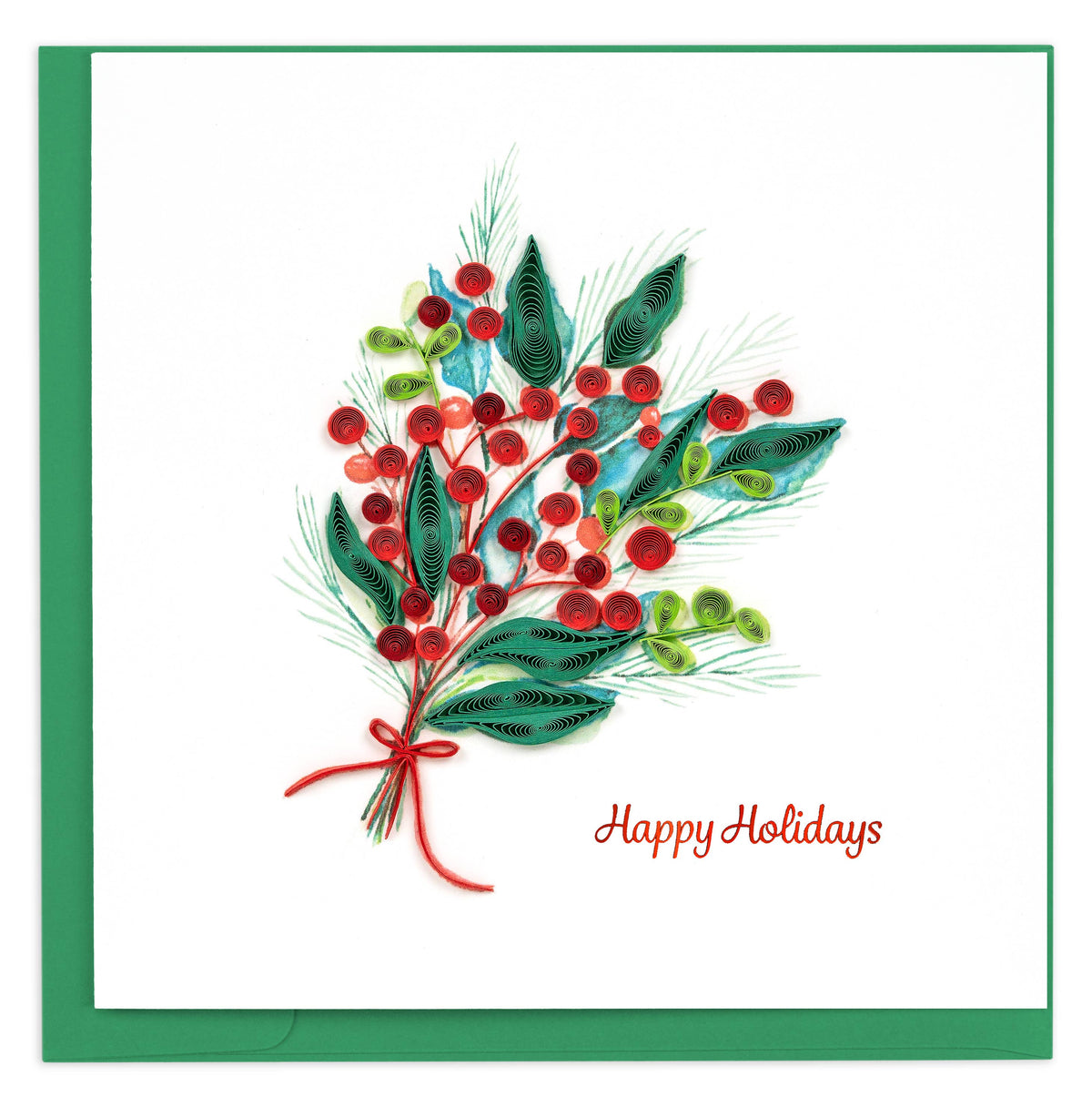 Holly Berry Bunch Quilled Card | Trade Routes Collective | Winter Park, FL | Fair Trade