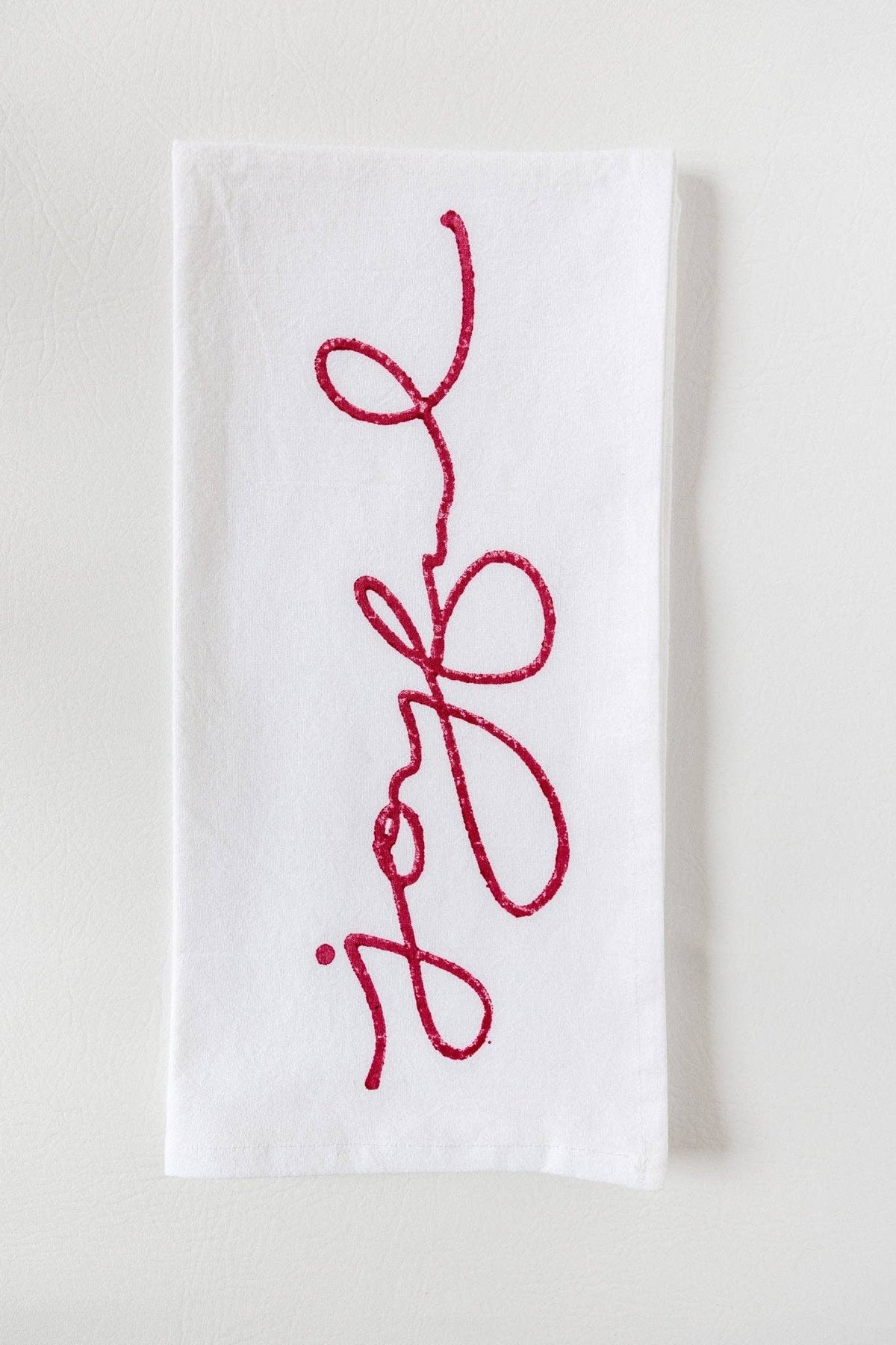 Joyful Tea Towel Red | Trade Routes Collective | Winter Park, FL | Fair Trade