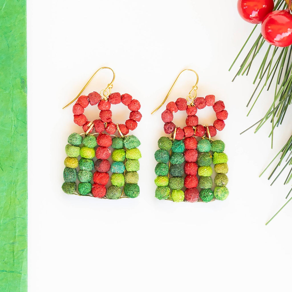 Kantha Present Earrings \ Trade routes collective \ fair trade \ winter park, FL