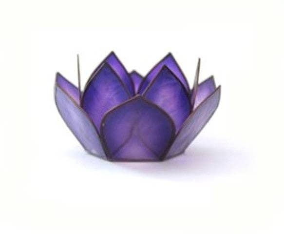 Mini Capiz Candleholder Purple \ Trade Routes Collective \ Winter Park, FL \ Fair trade