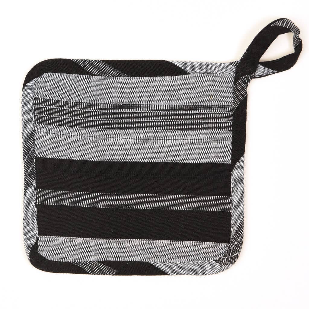 Square Pot Holder Black and Gray | Trade Routes Collective | Winter Park, FL | Fair Trade