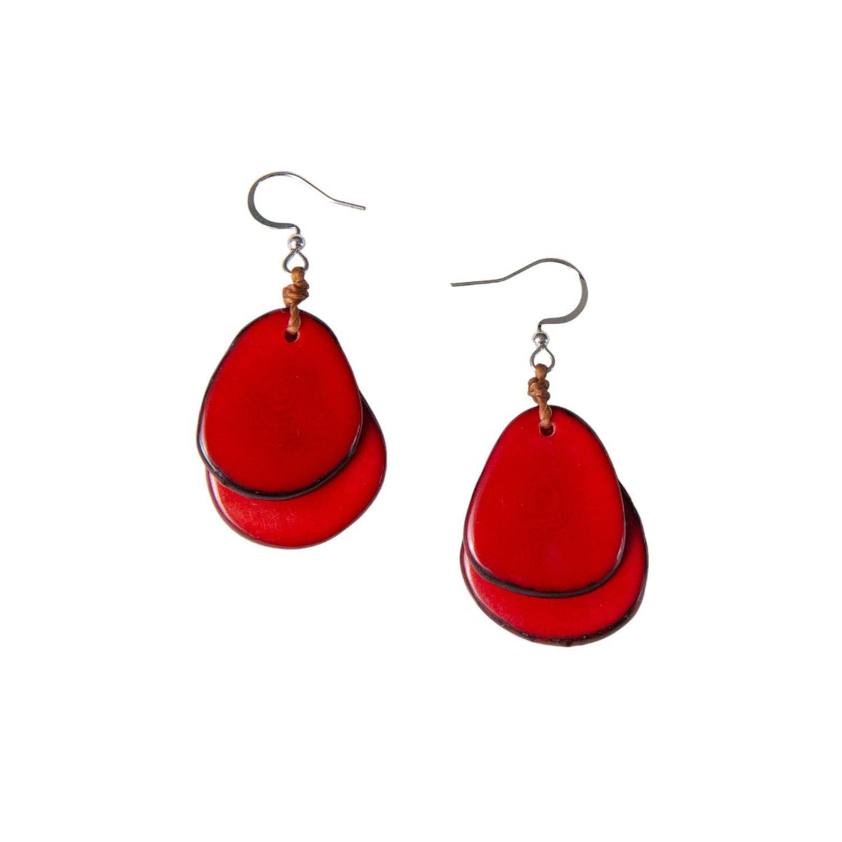 Tagua Fiesta Earrings Red Trade Routes Collective | Winter Park, FL | Fair Trade