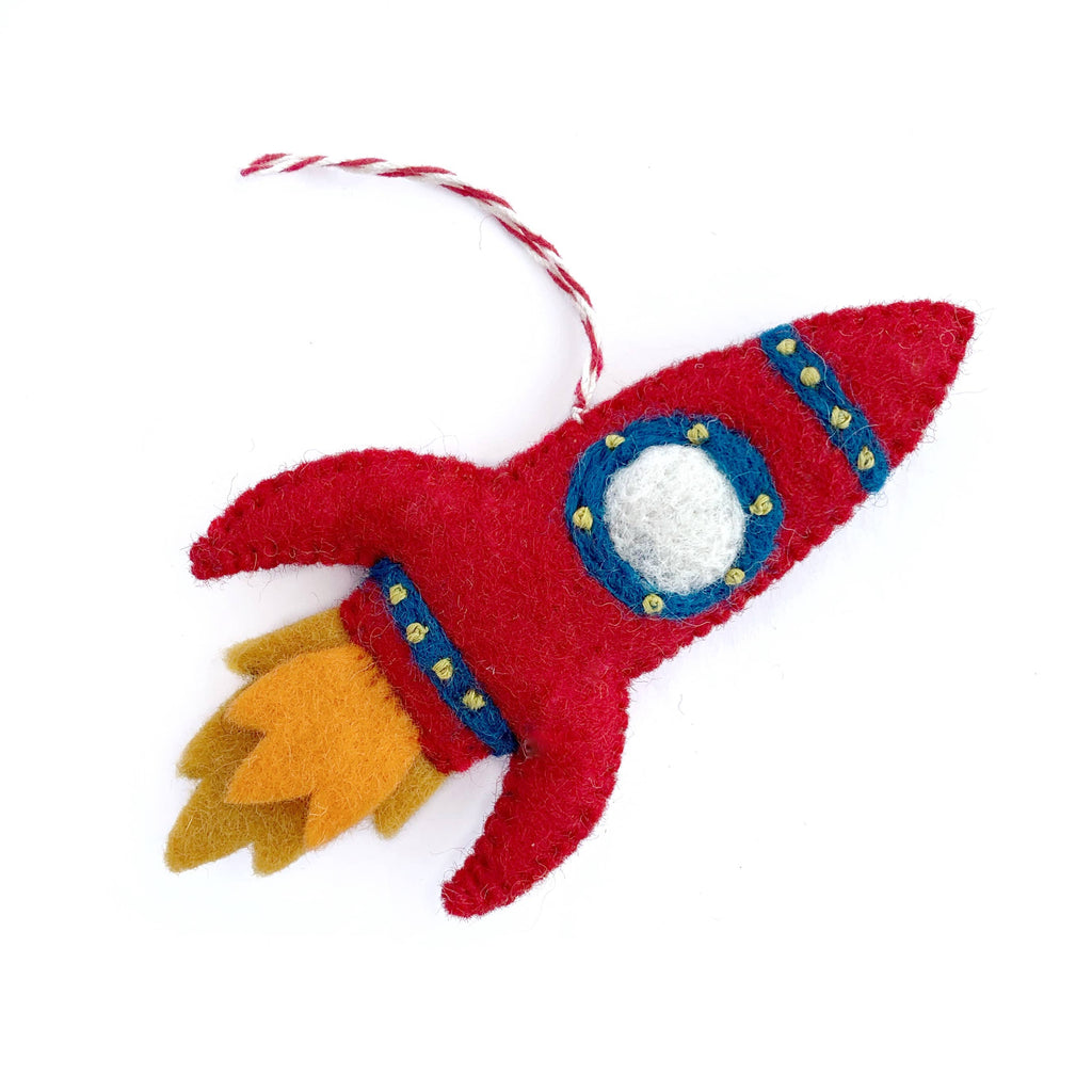 Ornament - Rocket - Felted Wool