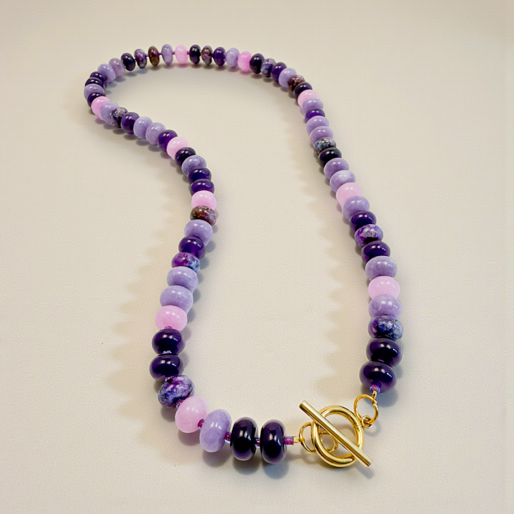 Necklace - Lavender Haze Bold Beaded Gemstones