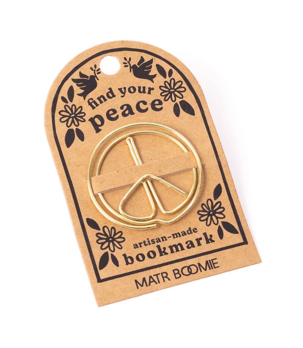Bookmark - Gold Wire Kitaab Peace Sign