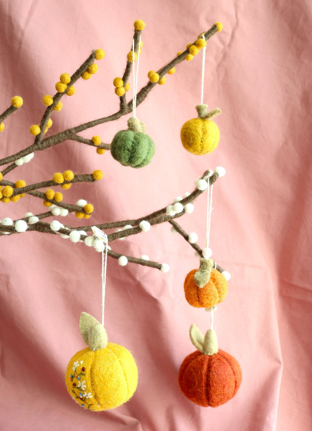 Ornament - Mini Orange Pumpkins - Set of 3