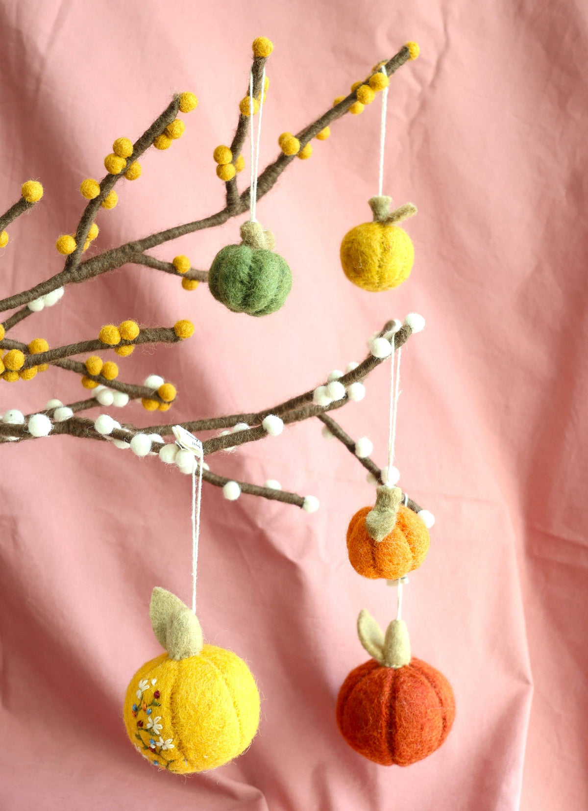 Ornament - Mini Orange Pumpkins - Set of 3