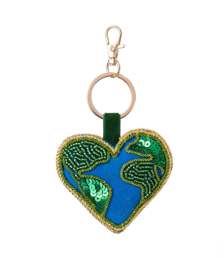 Bag Charm Keychain - Raksha Heart Earth