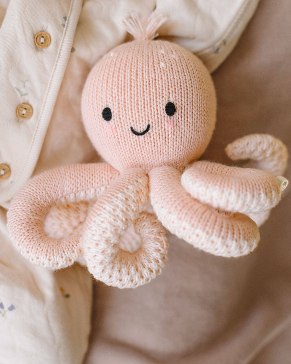 Stuffed Animal - Baby octopus (soft coral pink)
