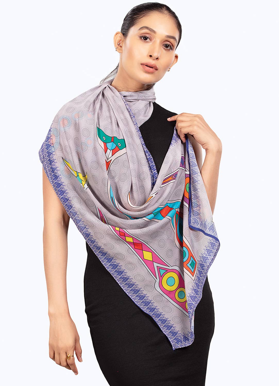 Scarf - Folk Art Cat