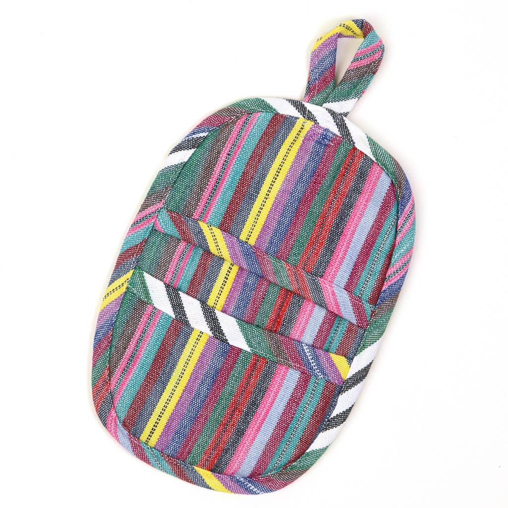 Pot Holder - Hand Woven Gripper Style: Soft Multi