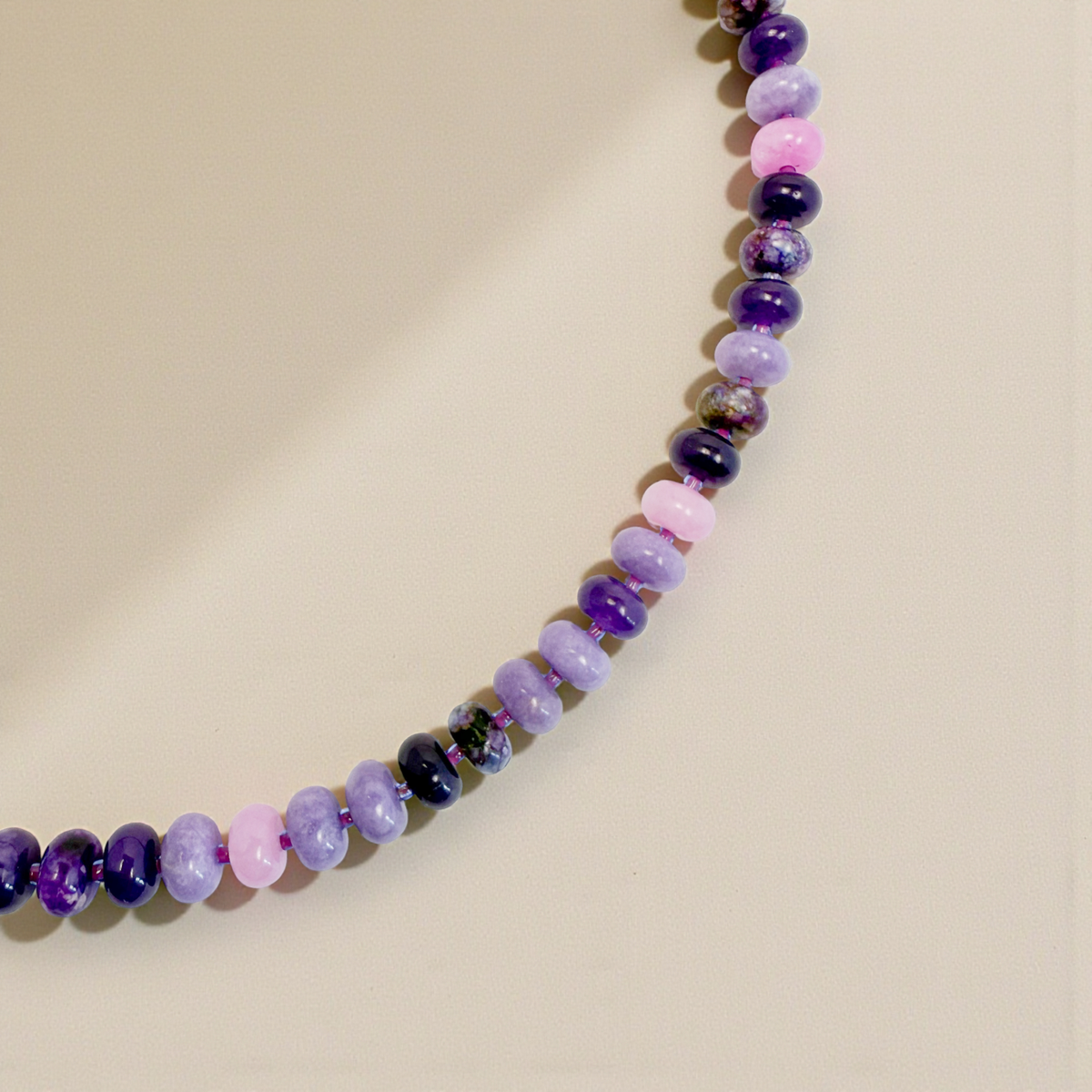 Necklace - Lavender Haze Bold Beaded Gemstones
