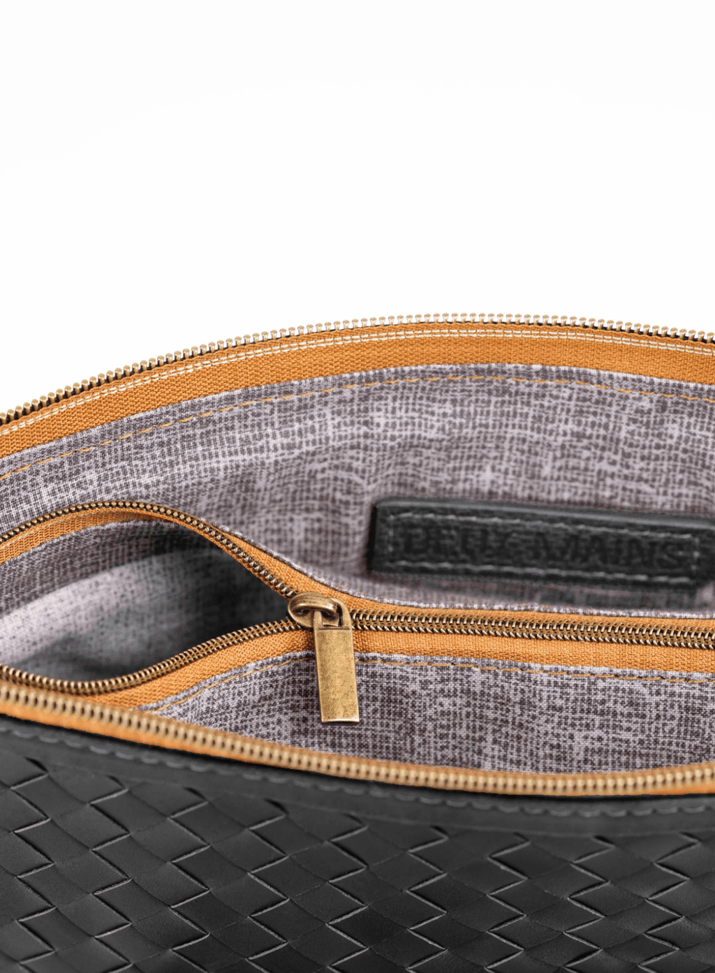 Handbag - Black Woven Crossbody Clutch