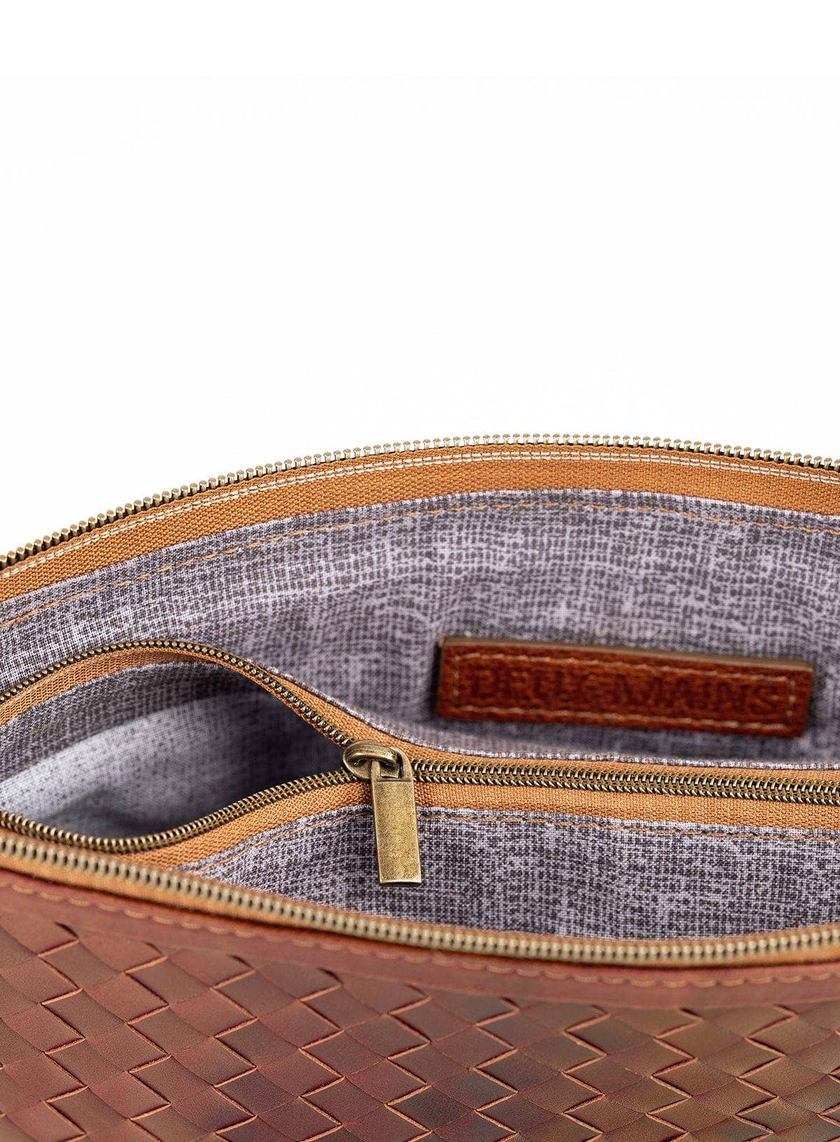 Handbag - Mahogany Woven Crossbody Clutch