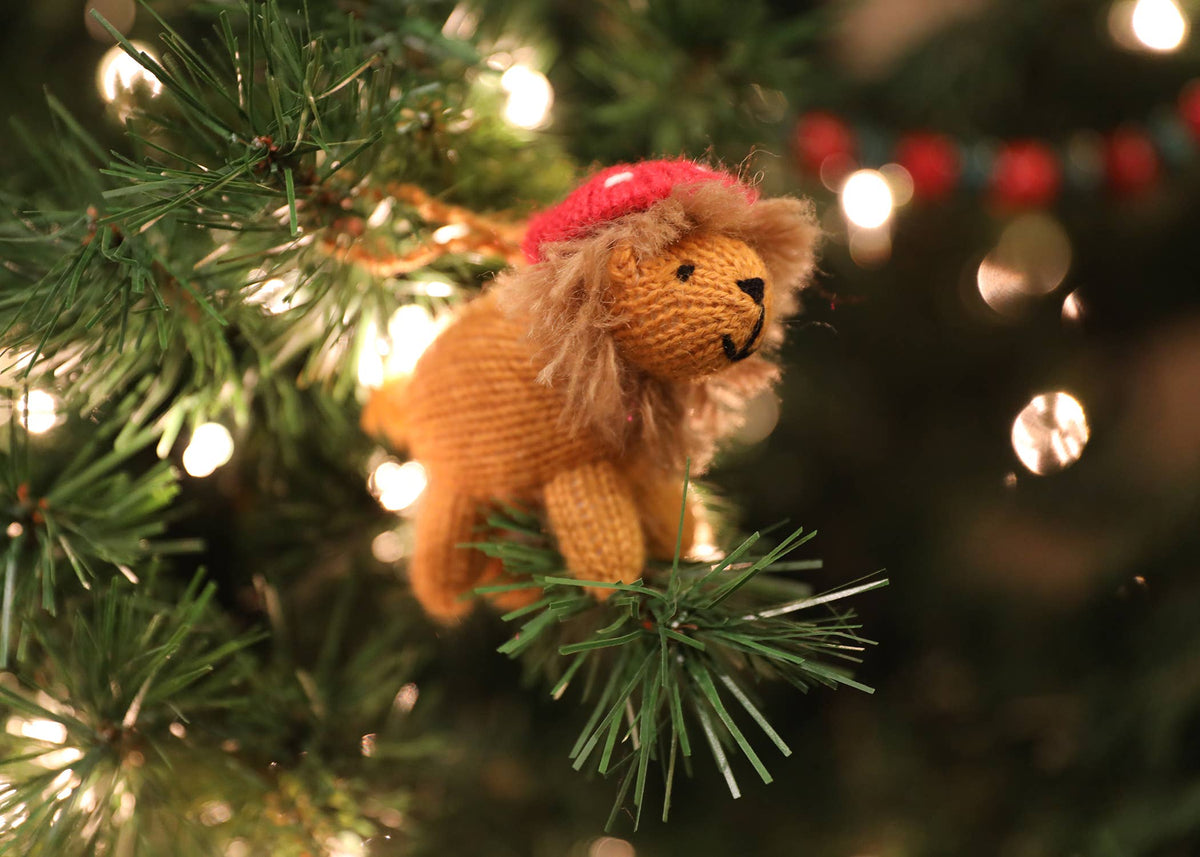 Ornament - Handmade Knit Lion