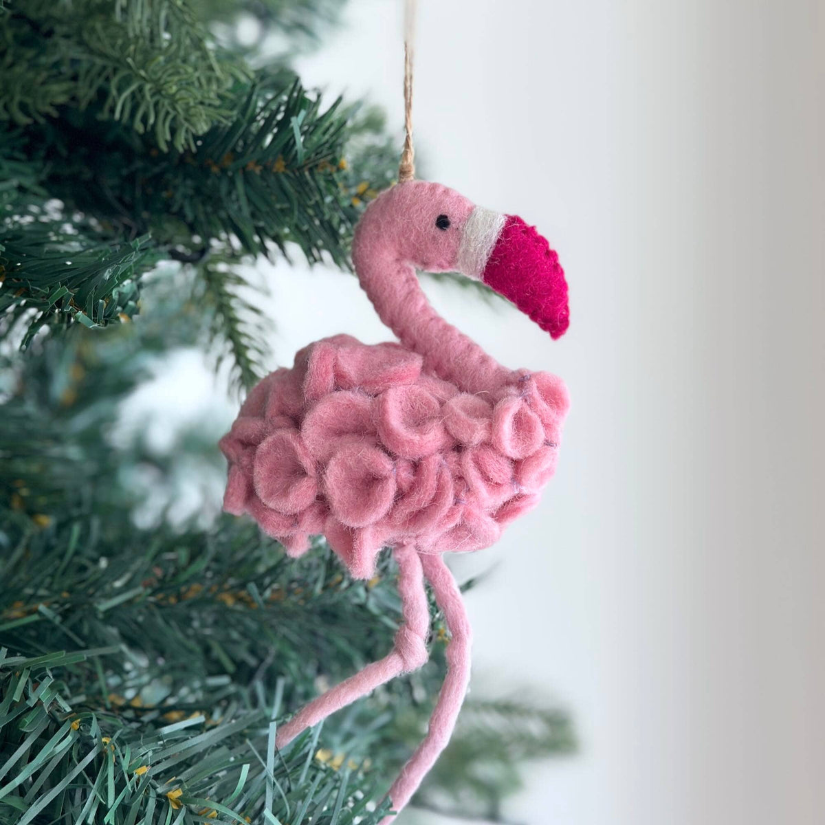 Ornament - Felt Flower Flamingo