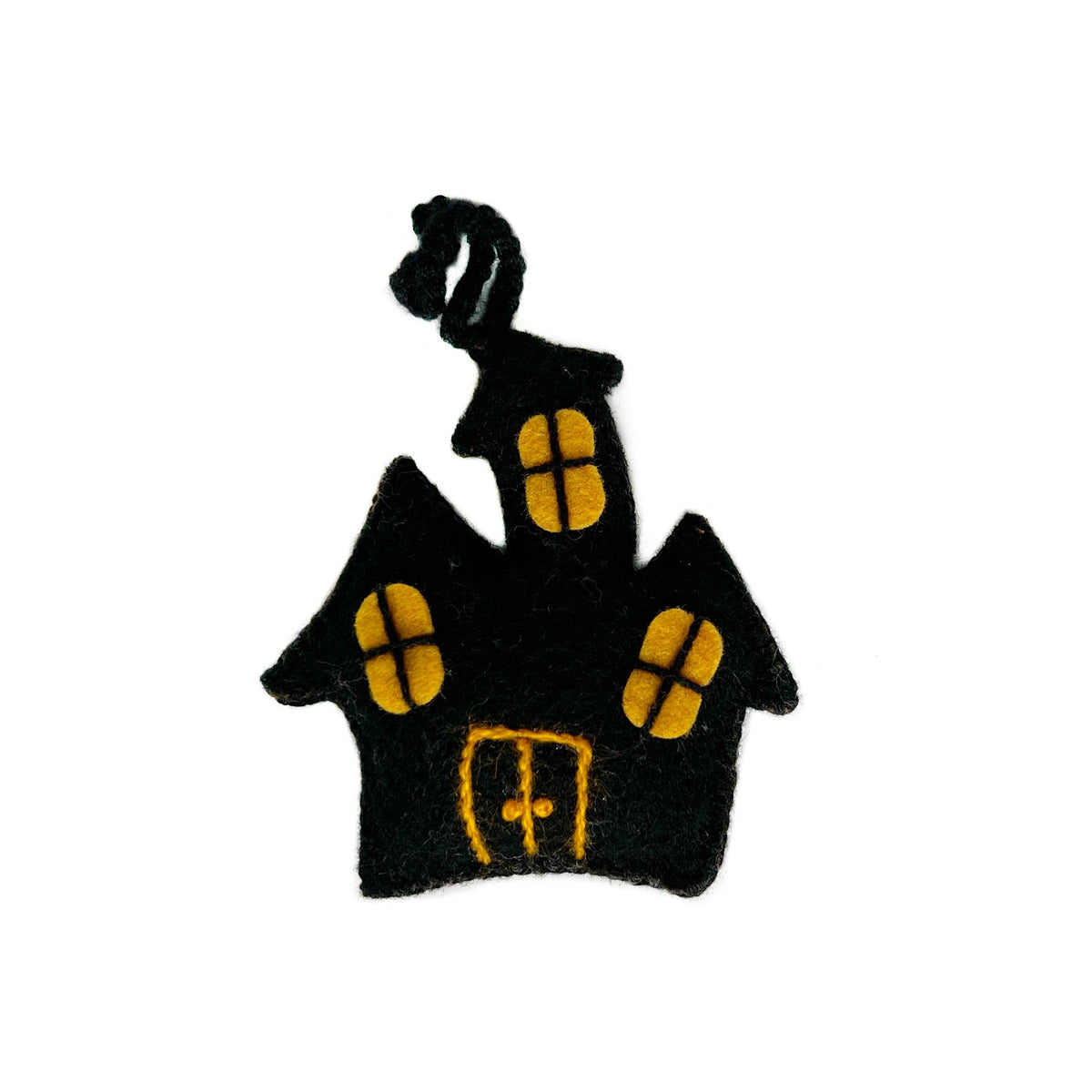 Ornament - Halloween Haunted House - Embroidered Wool