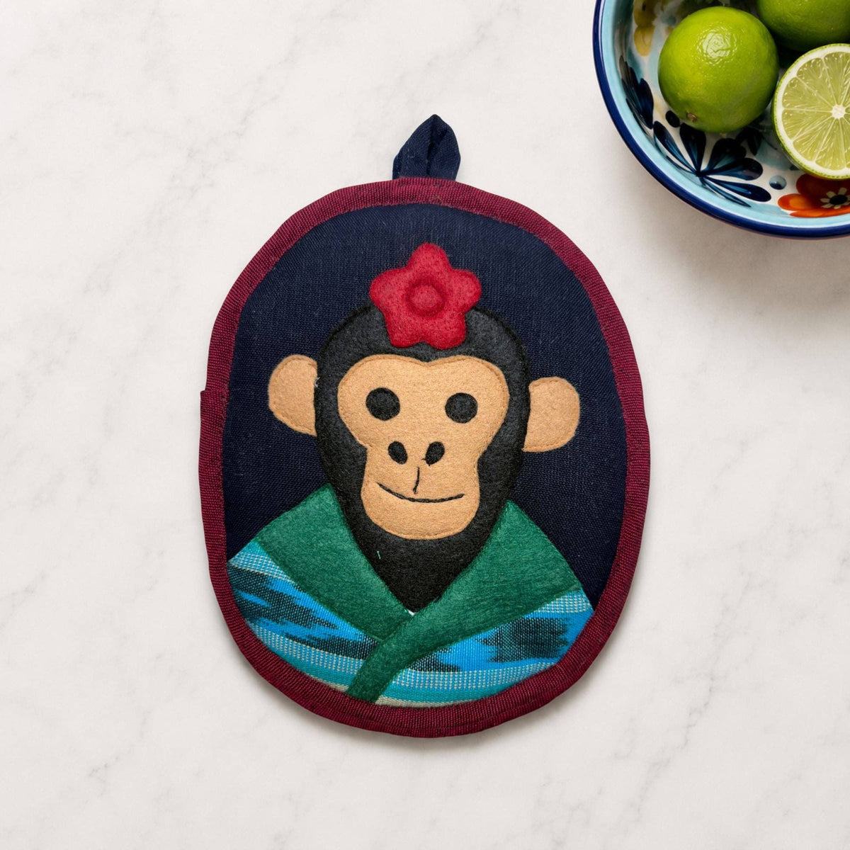 Frida Inspired Kitchen Decor - Fulang-Chang the Monkey Potholder