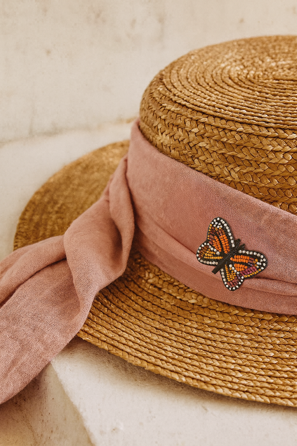 Brooch Pin - Bala Mani Beaded Butterfly