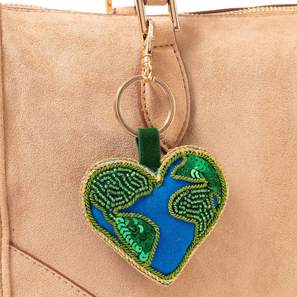 Bag Charm Keychain - Raksha Heart Earth