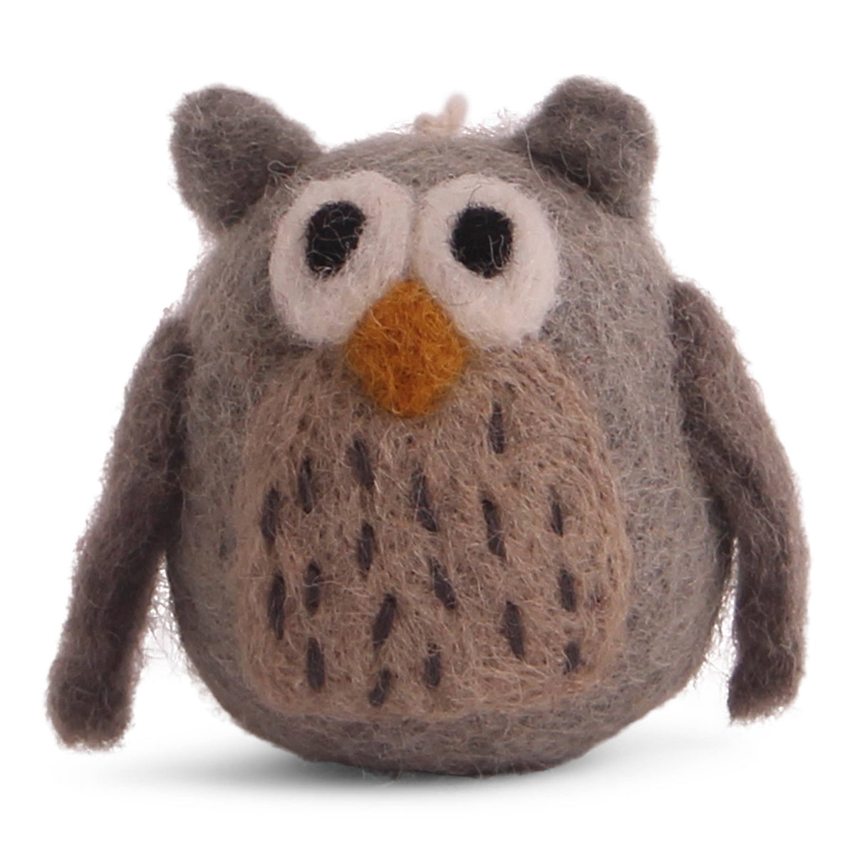 small owl wool felted ornament | Trade Routes Collective | Fair Trade | Winter Park, FL